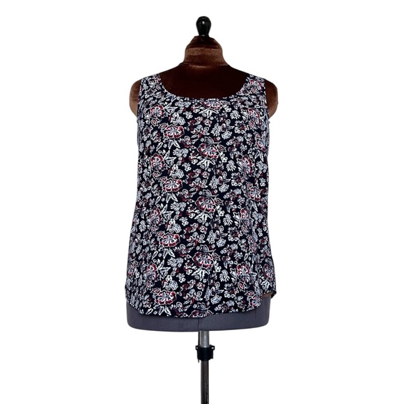 Faded Glory Tops - Faded Glory Women's Blue red white Floral Paisley Sleeveless Tank Top Size M